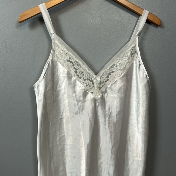 Oscar De La Renta White Lace Chest Maxi Slip size L - Picture 2 of 10